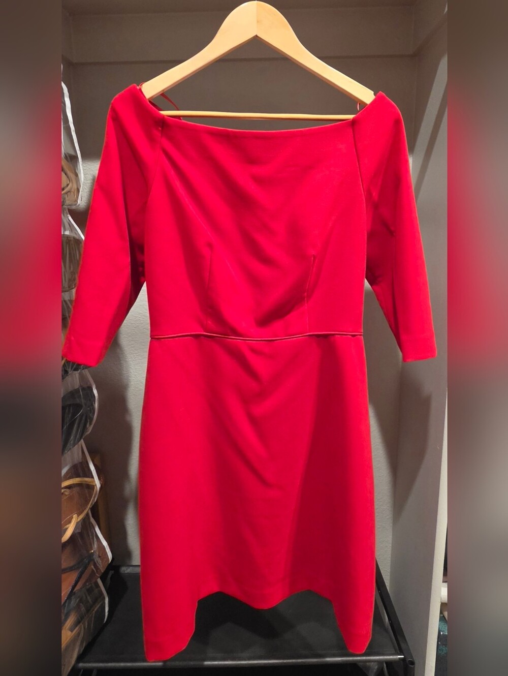 Ann Taylor Classic Red Boatneck Women's Dress